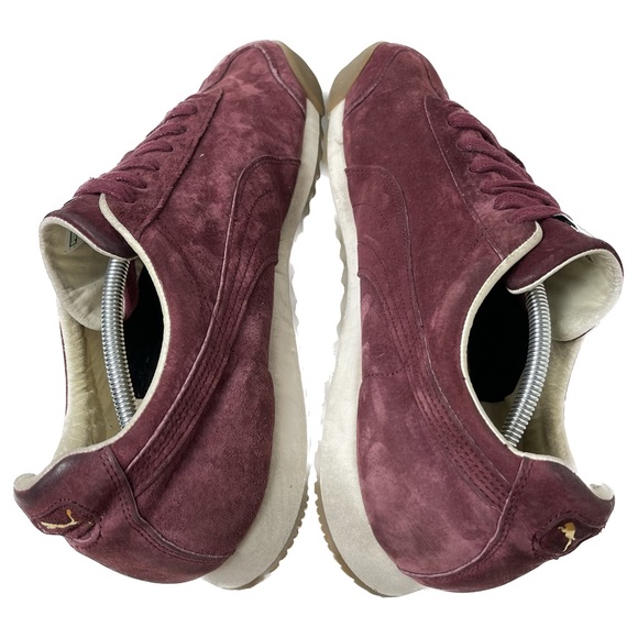 Puma 13 Roma Distressed Cabernet Deep Red Suede Sneaker Shoe 363286-02 - Picture 8 of 10